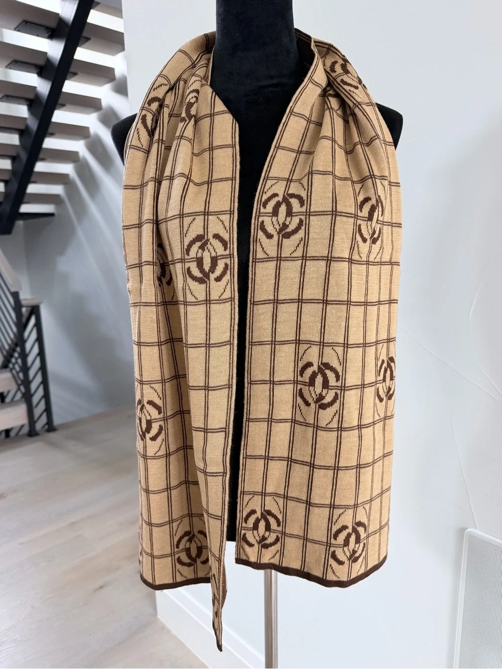 Brown Women's Fashion Scarf and a hat matching set